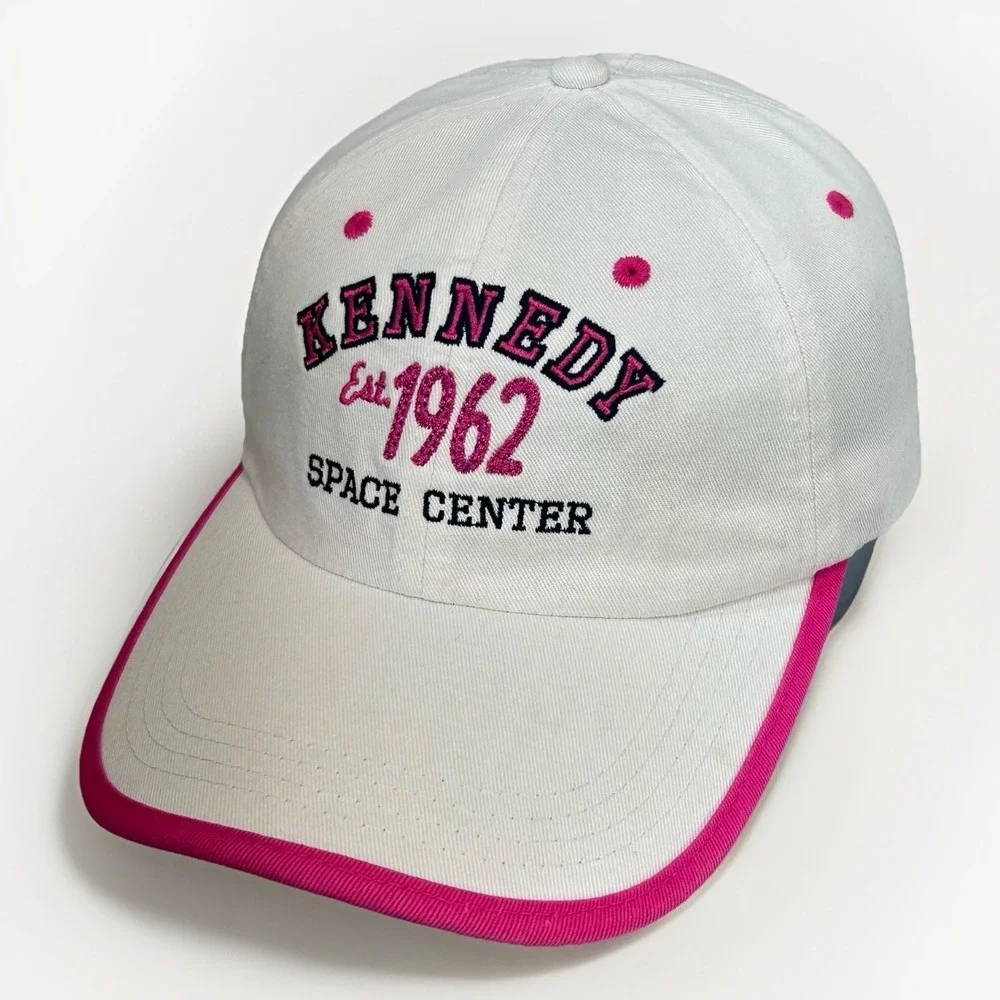 Kennedy Space Center Est 1962 Prairie‎ Mountain White Pink Cotton Strapback Cap